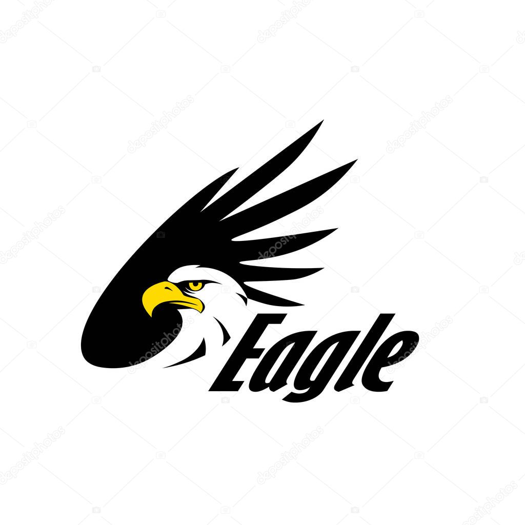Eagle icon. Symbol of eagle hawk predator for sport team mascot, company badge, guard service, hunting club label