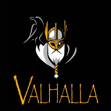 İskandinav Tanrı Odin vektör spor takımı veya Ligi Logo şablonu