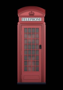 1924 ten İngiliz telefon kulübesi K2 - 3d render - orijinal kırmızı izole -