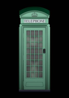 1924 - 3d render - izole - yarış yeşil gelen İngiliz telefon kulübesi K2