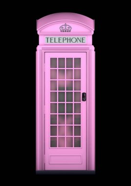 British Phone Booth K2 from 1924 - 3D Rendering - isolated - pink clipart