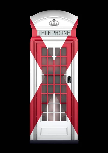 Cabina telefonica britannica K2 del 1924 - Rendering 3D - isolata - Irlanda del Nord — Foto Stock