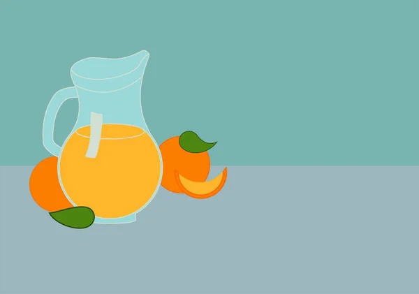 橙汁倒入软糖中 背景照片 摆在桌上的橙子 — 图库矢量图片