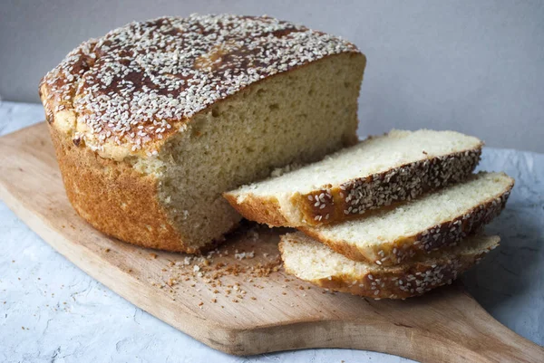 Pâine Fără Gluten Făină Pâine Porumb Năut Orez Adăugați Alb — Fotografie, imagine de stoc