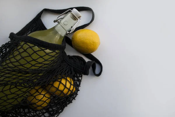 Limonada Caseira Uma Garrafa Ecológica Limonada Garrafas Reutilizáveis Limonada Demónios — Fotografia de Stock