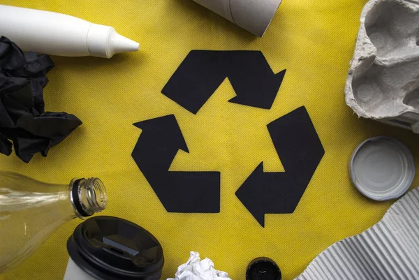 Recycling Recycelte Pfeile Rufen Sie Zum Recycling Von Abfällen Auf — Stockfoto