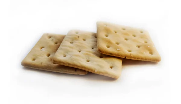 Cracker Cookies White Background — Stock Photo, Image