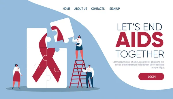 Aids Dzień Web Banner Prostu Wektor Ilustracji — Wektor stockowy