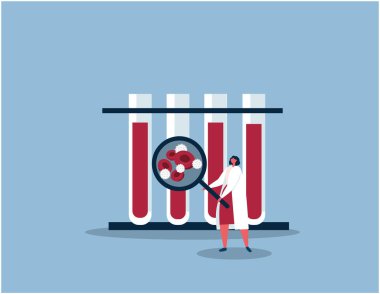 Kan analiz pankartı, basitçe vektör illüstrasyonu 