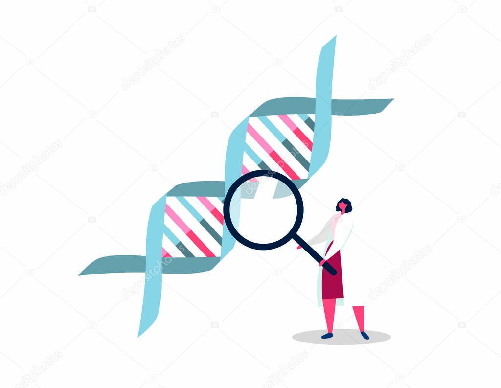 DNA and genes banner, simply vector illustration 