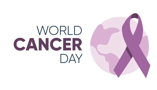 World Cancer Day Awareness Campaign Tempalte Website Landing Page Flat — ストックベクタ