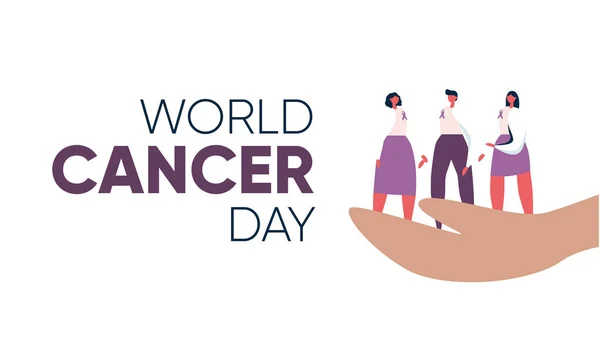 Παγκόσμια Ημέρα Κατά Του Καρκίνου Εκστρατεία Ευαισθητοποίησης Tempalte Για Την — Διανυσματικό Αρχείο