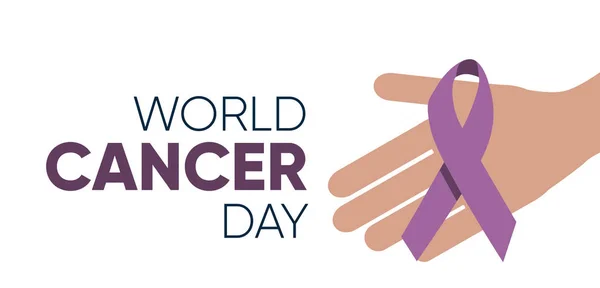 Παγκόσμια Ημέρα Κατά Του Καρκίνου Εκστρατεία Ευαισθητοποίησης Tempalte Για Την — Διανυσματικό Αρχείο