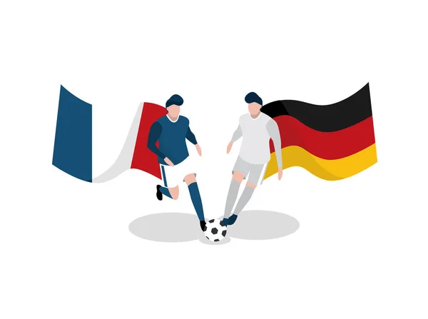 Fußball Dänemark Gegen Frankreich Einfach Vektorillustration — Stockvektor