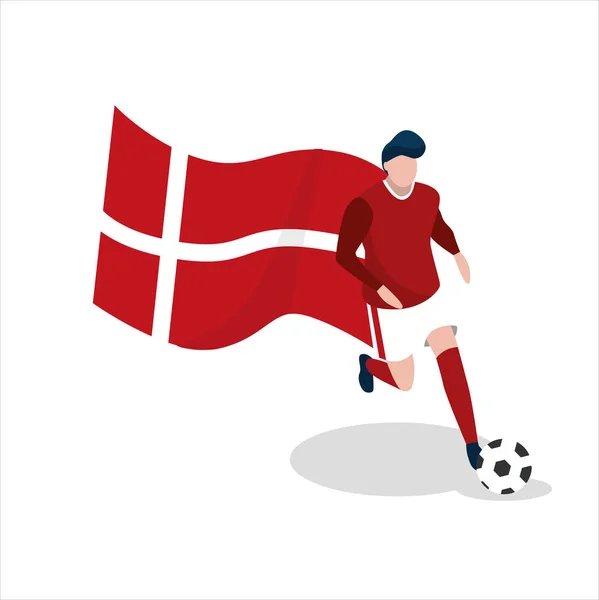 Calcio Denmark Semplice Illustrazione Vettoriale — Vettoriale Stock