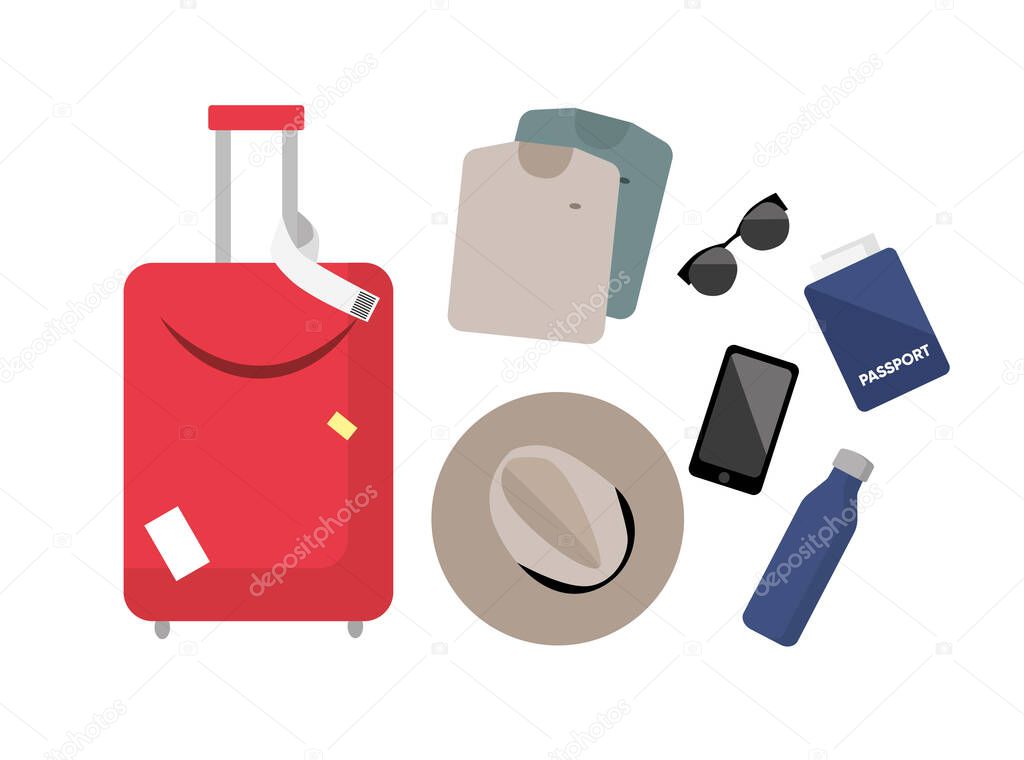 luggage set, simply vector illustration  