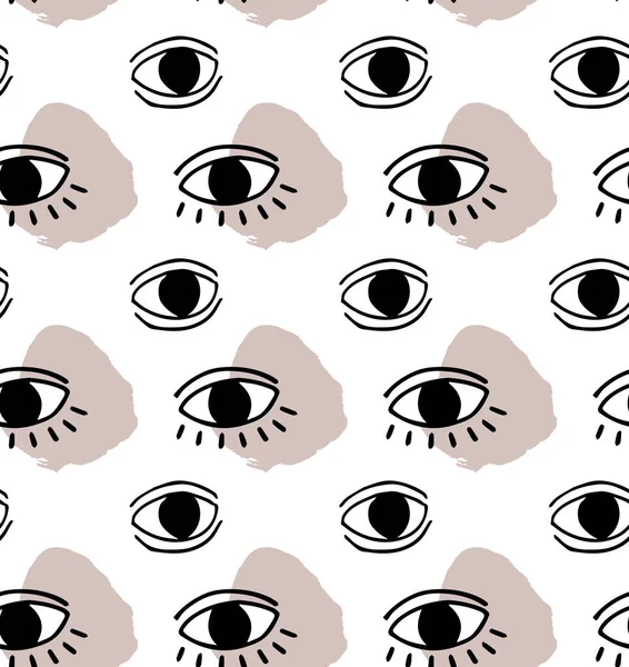 Augen Nahtlose Muster Einfach Vektorillustration — Stockvektor