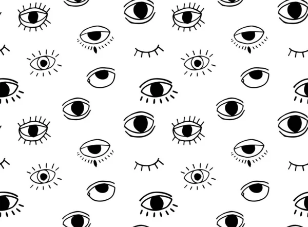 Ojos Patrón Sin Costuras Simplemente Vector Ilustración — Archivo Imágenes Vectoriales