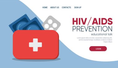 AIDS günlük web pankartı, basitçe vektör illüstrasyonuName  