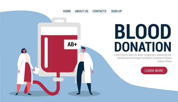 Doação Sangue Simplesmente Ilustração Vetorial — Vetor de Stock