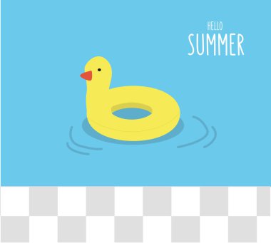 Merhaba yaz posteri, basitçe vektör illüstrasyonu  