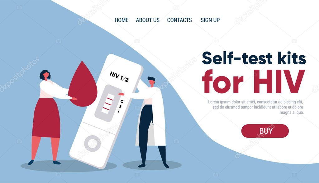 HIV self test kit, simply vector illustration  