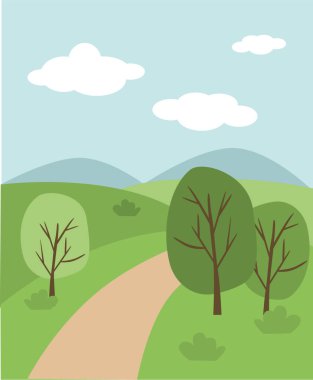 Merhaba bahar afişi, basitçe vektör illüstrasyonu  