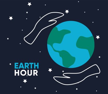 Toprak saati afişi, basitçe vektör illüstrasyonu  