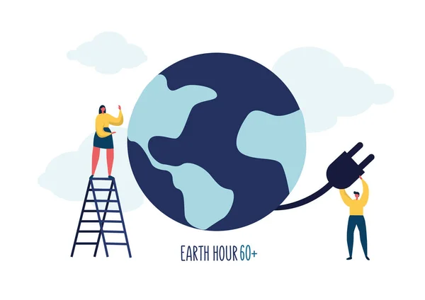 Earth Hour Banner Simply Vector Illustration — Stock Vector