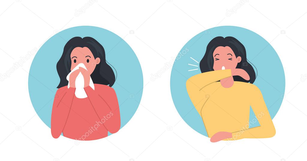 sneeze banner, simply vector illustration  