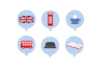 İngilizce gün posteri, basitçe vektör illüstrasyonu 