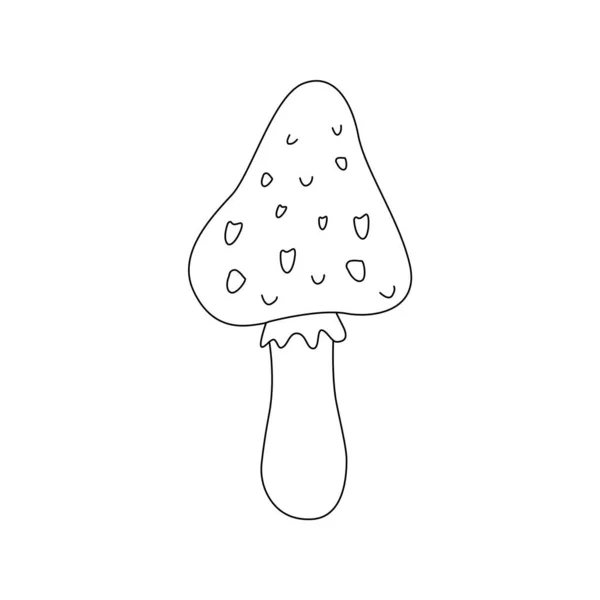 Champignon Pour Livre Colorier Illustration Vectorielle Simple — Image vectorielle