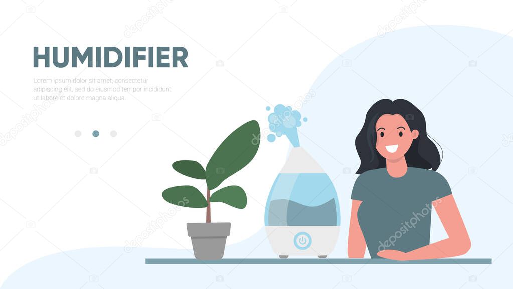humidifier poster, simply vector illustration 