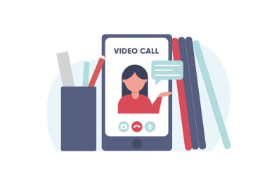 video çağrısı, basitçe vektör illüstrasyonu  