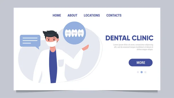 Οδοντιατρική Κλινική Κάρτα Οδοντιατρική Στοματολογική Θεραπεία Απλά Διανυσματική Απεικόνιση — Διανυσματικό Αρχείο