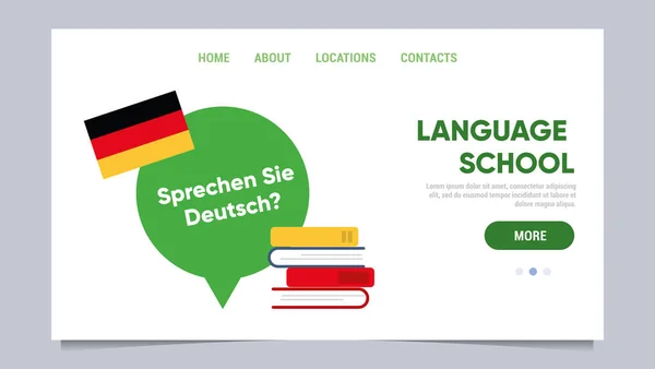 Deutsch Sprechen Einfach Vektorillustration — Stockvektor