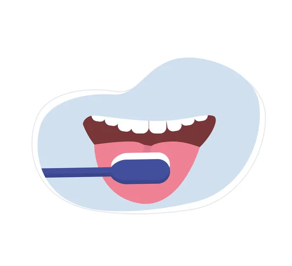 Icona Sorridente Della Bocca Odontoiatria Trattamento Stomatologia Semplicemente Illustrazione Vettoriale — Vettoriale Stock