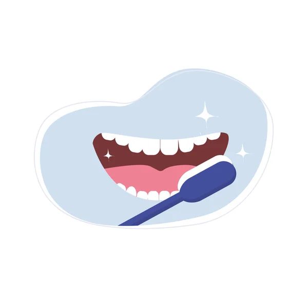 Sonriente Icono Boca Odontología Tratamiento Estomatológico Simplemente Vector Ilustración — Vector de stock