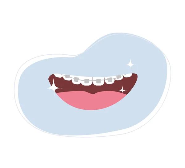 Smiling Mouth Icon Dentistry Stomatology Treatment Simply Vector Illustration — Stock Vector