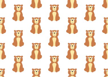 kahverengi ayı çizgi film karakterleri, basitçe desen vektör çizimi  