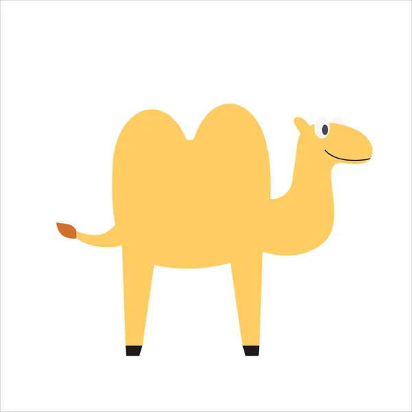 Κίτρινο Καμήλα Χαρακτήρα Κινουμένων Σχεδίων Απλά Διάνυσμα Εικονογράφηση — Διανυσματικό Αρχείο