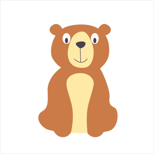Brown Bear Cartoon Character Simply Vector Illustration — Stock Vector