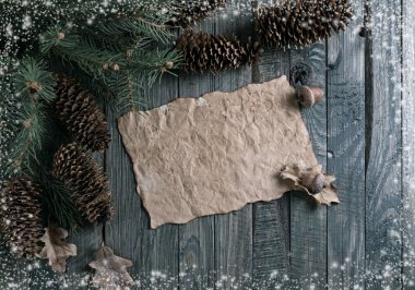 Vintage tarzı ahşap p eski kağıt ile Noel arka plan