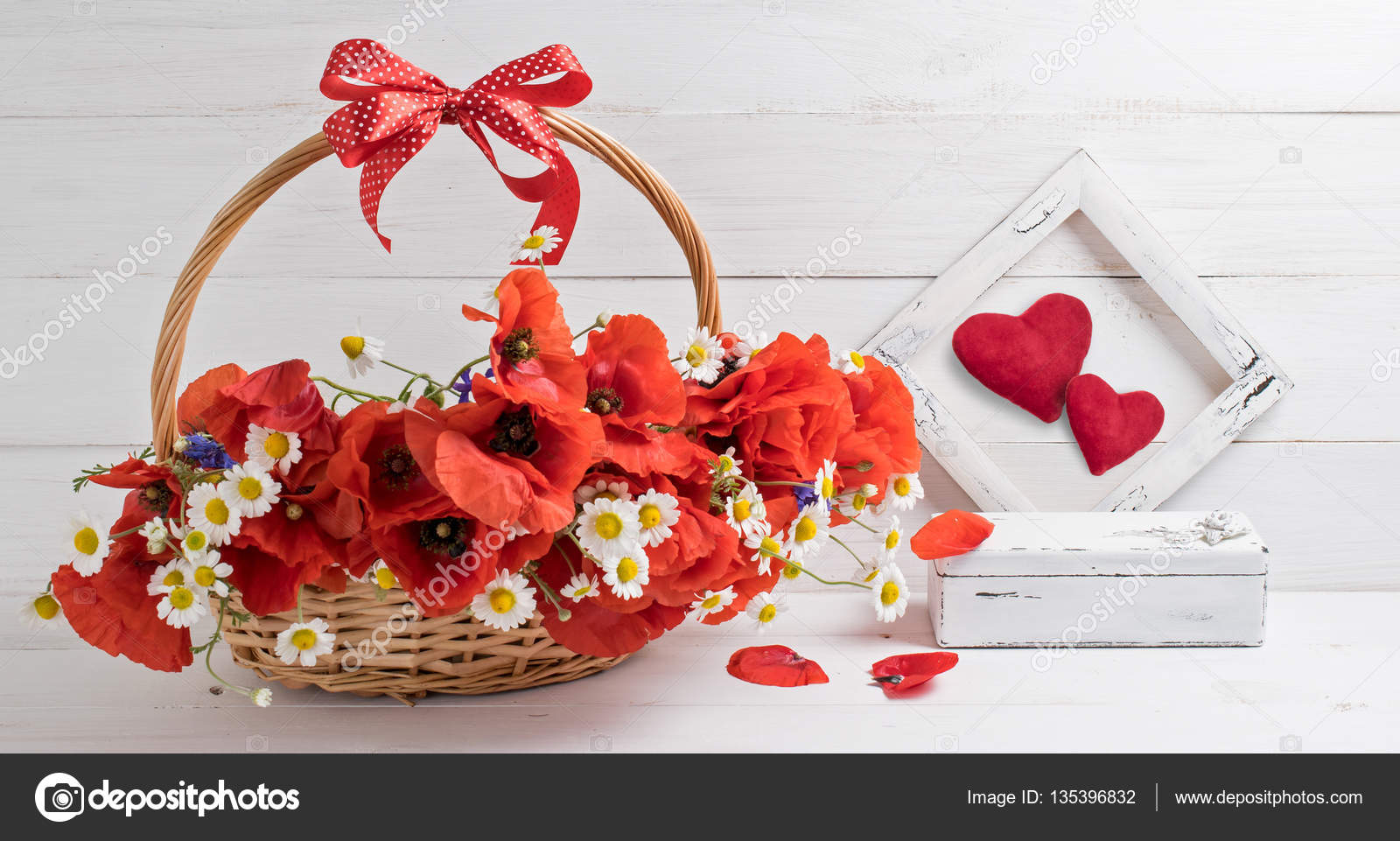 Carte Pour La Saint Valentin Avec Bouquet De Fleurs Et De