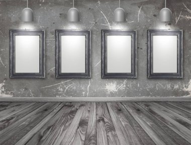 İç boş fotoğraf çerçevesi ve avize  