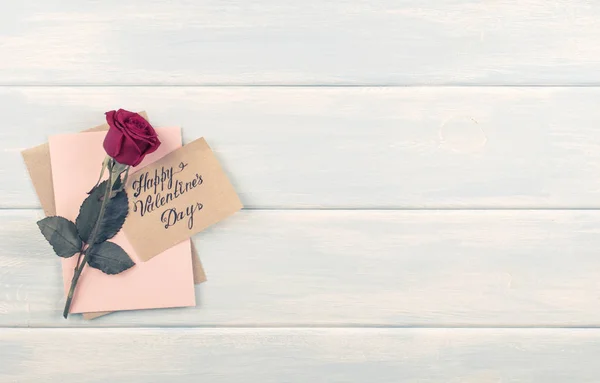 Rose üdvözlés papír vagy meghívásos kártya Valentin napra — Stock Fotó