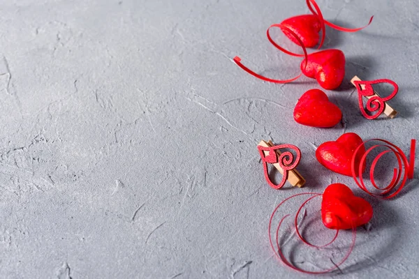 День Святого Валентина Абстрактне Тло Серцями Стрічками Місцем Вашого Мозку — стокове фото