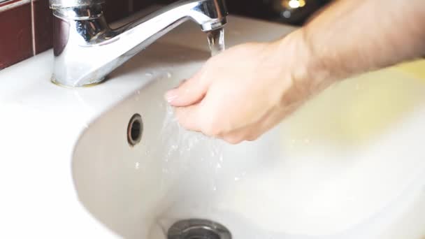 Handwas Met Zeep Onder Stromend Water Antibacteriële Zeep Tegen Schadelijke — Stockvideo