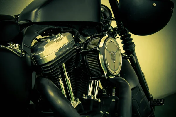 Motor motocicleta close-up detalhe fundo — Fotografia de Stock