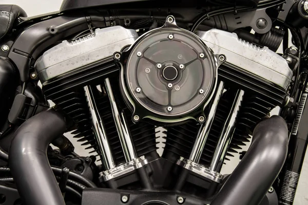 Engine motorcycle close-up detail background — Stock Photo, Image